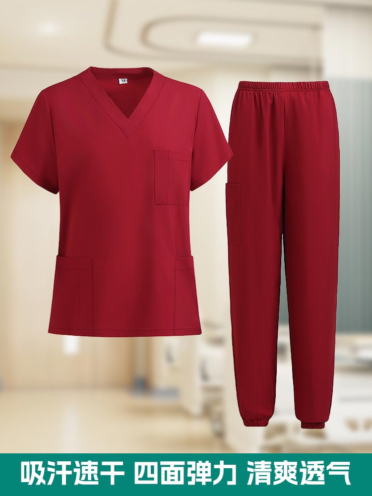 Hand-Washing Clothes Elastic Quick-Drying Nurse Scrub Work Clothes Men'S And Women'S Surgical Isolation Gown Set - Image 3